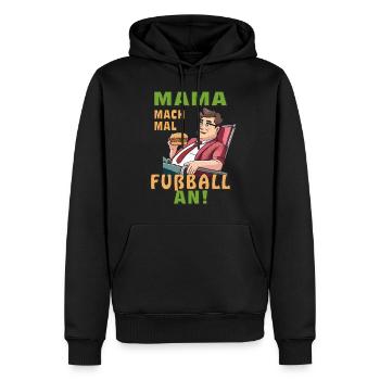 CHAISE LONGUE HOMME MAMAN ALLUME LE FOOTBALL - Sweat à capuche Premium bio Homme - noir - Devant - Nico (187cm)
