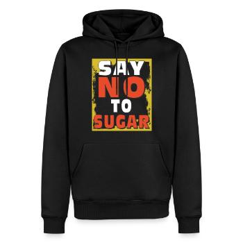 ZUCKER DIT NON AU SUCRE - Sweat à capuche Premium bio Homme - noir - Devant - Nico (187cm)