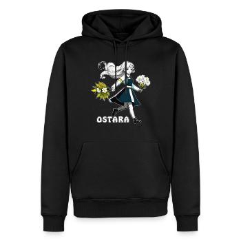 MME FLOWERS OSTARA - Sweat à capuche Premium bio Homme - noir - Devant - Nico (187cm)