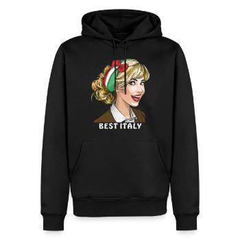 FEMME ITALIE MEILLEURE ITALIE - Sweat à capuche Premium bio Homme - noir - Devant - Nico (187cm)