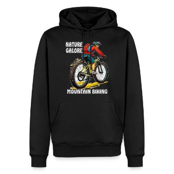 VÉTÉTISTE NATURE À GOGO - Sweat à capuche Premium bio Homme - noir - Devant - Nico (187cm)