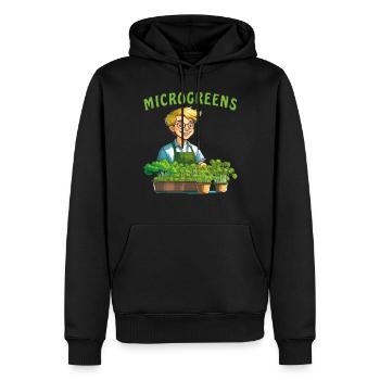 PFLANZEN MICROGREENS - Männer Premium Bio Hoodie - Schwarz - Vorne - Nico (187cm)