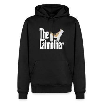 Maman chat La mère chat folle Chat Mère Kitty Maman - Sweat à capuche Premium bio Homme - noir - Devant - Nico (187cm)