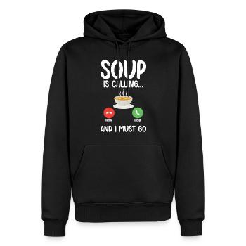 Soup Lovers Gifts - Männer Premium Bio Hoodie - Schwarz - Vorne - Nico (187cm)