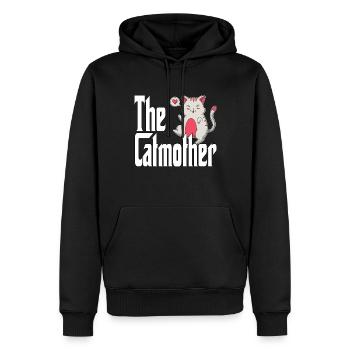 Maman chat La mère chat folle Chat Mère Kitty Maman - Sweat à capuche Premium bio Homme - noir - Devant - Nico (187cm)