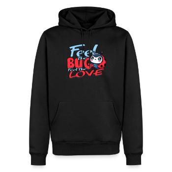 Coccinelle Entomologie Ressentez l’insecte Ressentez l’amour - Sweat à capuche Premium bio Homme - noir - Devant - Nico (187cm)