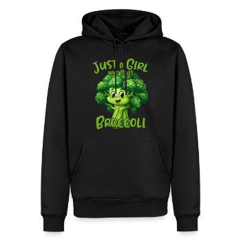 Juste une fille qui aime le brocoli - Sweat à capuche Premium bio Homme - noir - Devant - Nico (187cm)
