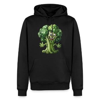Broccoli Vegan - Männer Premium Bio Hoodie - Schwarz - Vorne - Nico (187cm)
