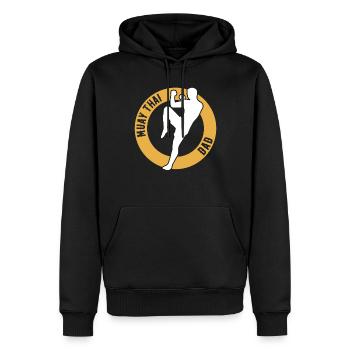 Muay Thai Fighter Daddy Muay Thai Dad - Männer Premium Bio Hoodie - Schwarz - Vorne - Nico (187cm)