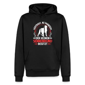 Chien de montagne Je possède un Bouvier Suisse - Sweat à capuche Premium bio Homme - noir - Devant - Nico (187cm)