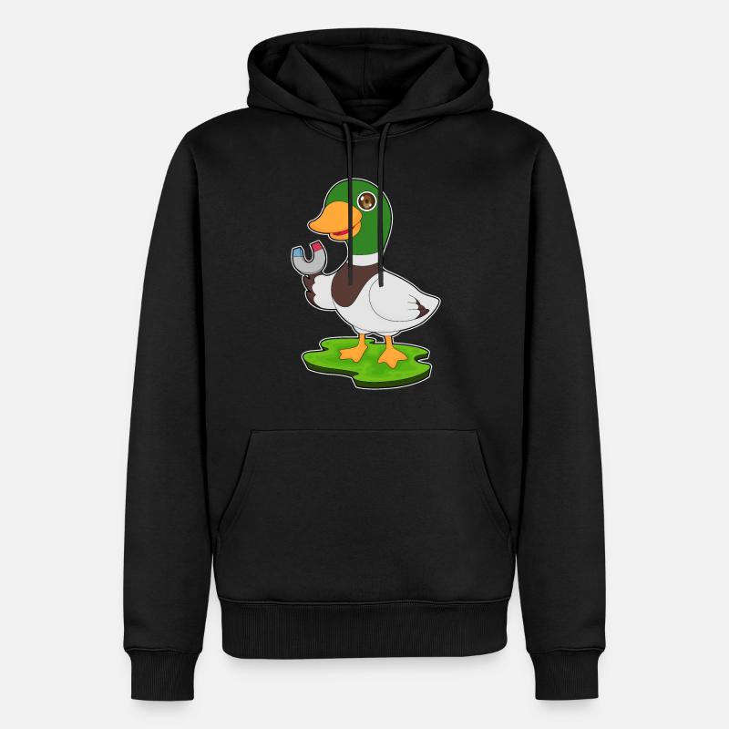 Aimant à canard - Sweat à capuche Premium bio Homme - noir