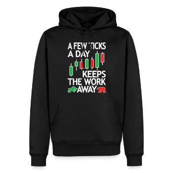 Trader à terme, Trading à terme, Day Trading - Sweat à capuche Premium bio Homme - noir - Devant - Nico (187cm)