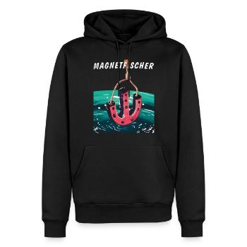 MAGNET FISCHER - Männer Premium Bio Hoodie - Schwarz - Vorne - Nico (187cm)