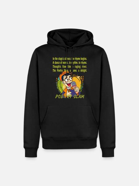 POETRY SLAM Dans le silence de la scène - Sweat à capuche Premium bio Homme - noir