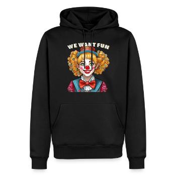 CLOWN ON VEUT S’AMUSER - Sweat à capuche Premium bio Homme - noir - Devant - Nico (187cm)