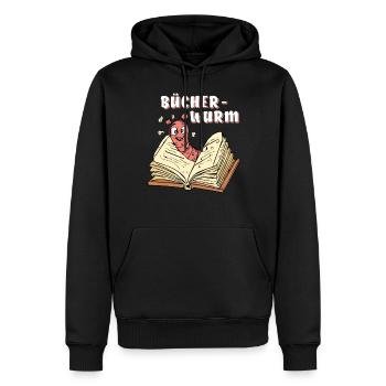 BOOK WORM BOOKWORM - Men’s Premium Organic Hoodie - black - Front - Nico (187cm)