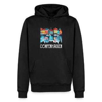Copenhagen Denmark - Männer Premium Bio Hoodie - Schwarz - Vorne - Nico (187cm)