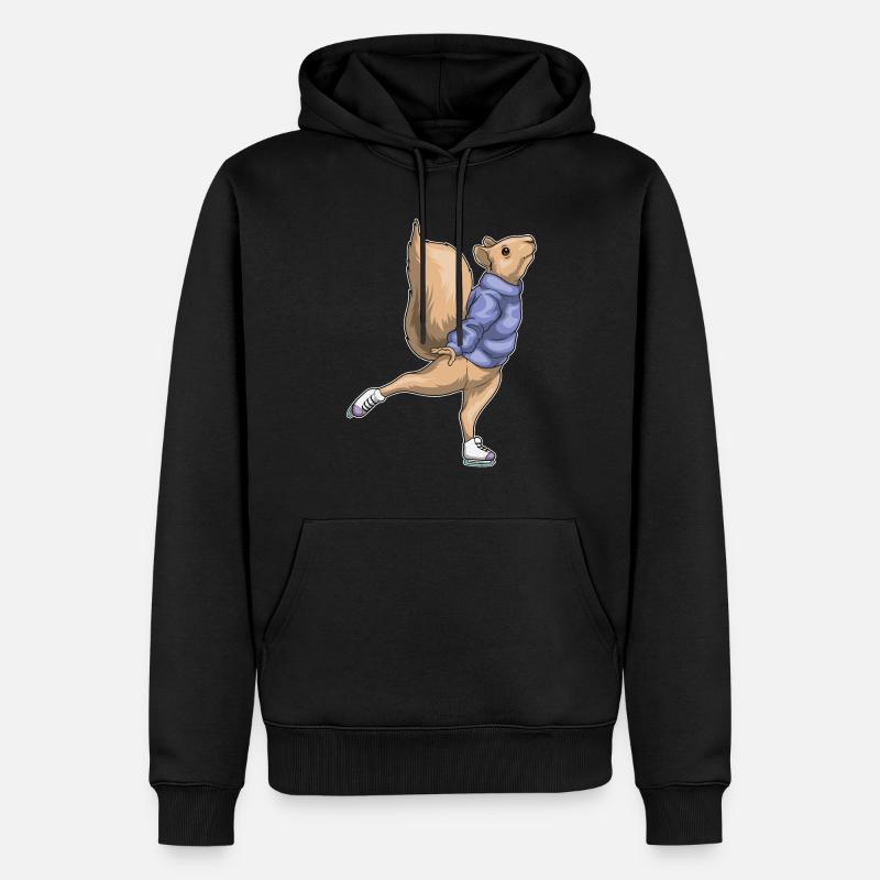 Patins à glace écureuil - Sweat à capuche Premium bio Homme - noir