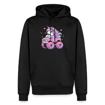 Monster Truck Einhorn Geburtstagsfeier Mädchen - Männer Premium Bio Hoodie - Schwarz - Vorne - Nico (187cm)