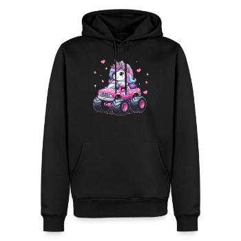 Monster Truck Einhorn Geburtstagsfeier Mädchen - Männer Premium Bio Hoodie - Schwarz - Vorne - Nico (187cm)