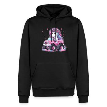 Monster Truck Einhorn Geburtstagsfeier Mädchen - Männer Premium Bio Hoodie - Schwarz - Vorne - Nico (187cm)