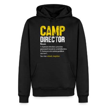 Camp Director Funny Definition Camping Camping Terrain de camping - Sweat à capuche Premium bio Homme - noir - Devant - Nico (187cm)