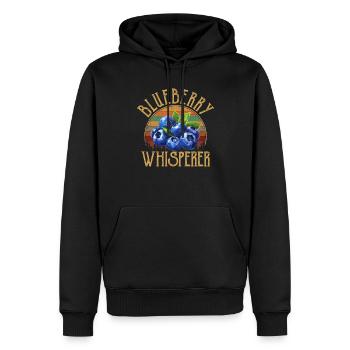 blueberry whisperer, blueberry - Männer Premium Bio Hoodie - Schwarz - Vorne - Nico (187cm)