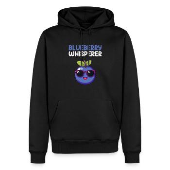 blueberry whisperer, blueberry - Männer Premium Bio Hoodie - Schwarz - Vorne - Nico (187cm)