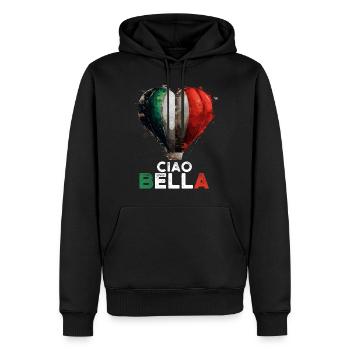Ciao Bella - Sweat à capuche Premium bio Homme - noir - Devant - Nico (187cm)