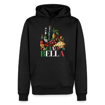 Ciao Bella - Sweat à capuche Premium bio Homme - noir - Devant - Nico (187cm)