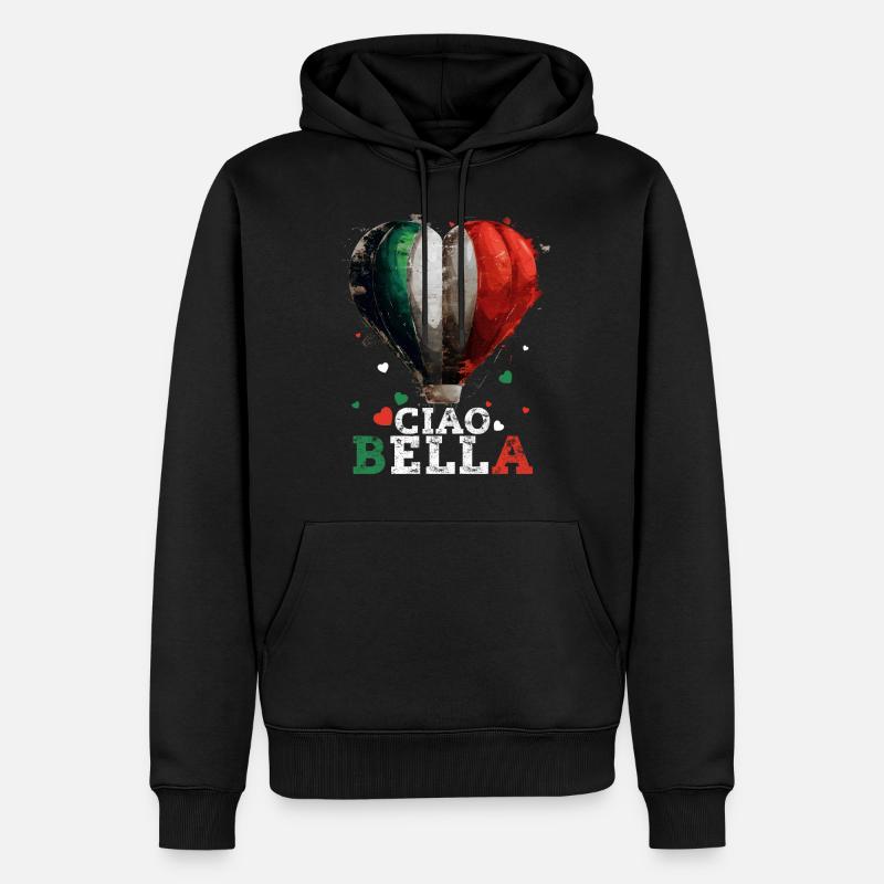 Ciao Bella - Männer Premium Bio Hoodie - Schwarz