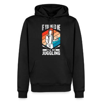 Drôle de dicton de jonglerie - Sweat à capuche Premium bio Homme - noir - Devant - Nico (187cm)