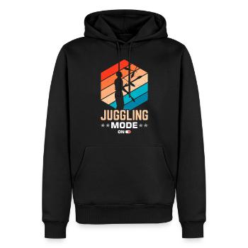 Drôle de dicton de jonglerie - Sweat à capuche Premium bio Homme - noir - Devant - Nico (187cm)