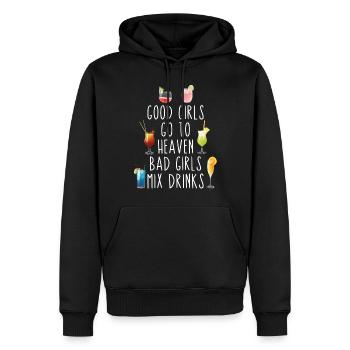Bartender Mixologist Good Girls Go - Männer Premium Bio Hoodie - Schwarz - Vorne - Nico (187cm)