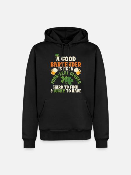 Bartender Mixologist St Patricks - Männer Premium Bio Hoodie - Schwarz