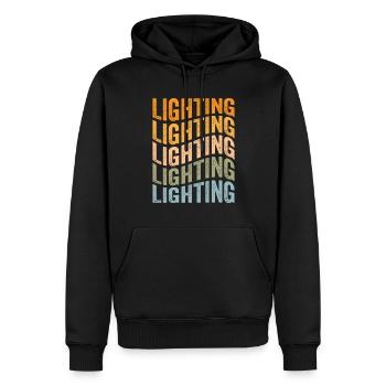 Lichttechniker Beleuchter Veranstaltungstechniker - Männer Premium Bio Hoodie - Schwarz - Vorne - Nico (187cm)