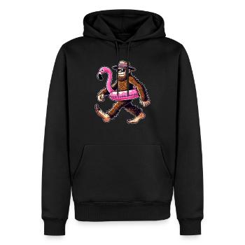 Pool Party Piscine Baignade Vacances Piscine Extérieure Bigfoot - Sweat à capuche Premium bio Homme - noir - Devant - Nico (187cm)