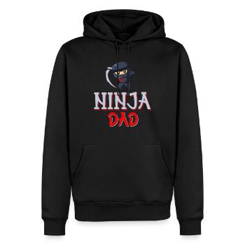 Ninja papa anniversaire assorti famille ninja guerrier - Sweat à capuche Premium bio Homme - noir - Devant - Nico (187cm)