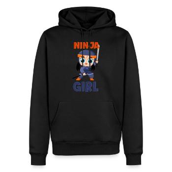 Ninja Girl Drôle Fête D’anniversaire Bday Girl - Sweat à capuche Premium bio Homme - noir - Devant - Nico (187cm)