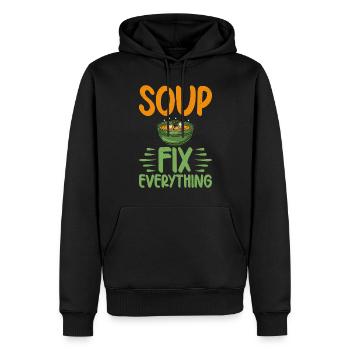Soup Lovers Gifts - Männer Premium Bio Hoodie - Schwarz - Vorne - Nico (187cm)