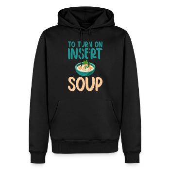 Cadeaux pour les amateurs de soupe - Sweat à capuche Premium bio Homme - noir - Devant - Nico (187cm)