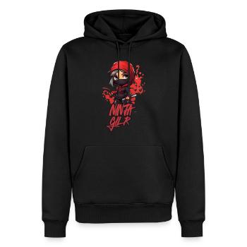 Ninja Girl Drôle Fête D’anniversaire Bday Girl - Sweat à capuche Premium bio Homme - noir - Devant - Nico (187cm)