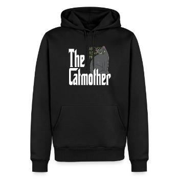 Maman chat La mère chat folle Chat Mère Kitty Maman - Sweat à capuche Premium bio Homme - noir - Devant - Nico (187cm)