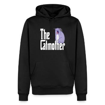 Maman chat La mère chat folle Chat Mère Kitty Maman - Sweat à capuche Premium bio Homme - noir - Devant - Nico (187cm)