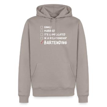Bartender Mixologist Single - Männer Premium Bio Hoodie - Taupe - Vorne - Nico (187cm)