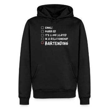 Bartender Mixologist Single - Men’s Premium Organic Hoodie - black - Front - Nico (187cm)
