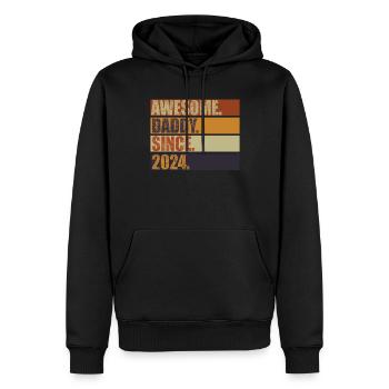 Awesome Daddy Since 2024 Vatertag Retro - Männer Premium Bio Hoodie - Schwarz - Vorne - Nico (187cm)