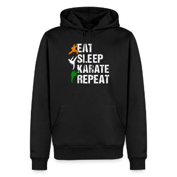 Eat Sleep Karate Repeat - Karate Fighter Karate Fi - Sweat à capuche Premium bio Homme - noir - Devant - Nico (187cm)