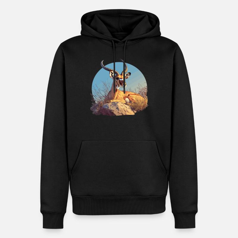 Antelope Antilopen Antilope - Männer Premium Bio Hoodie - Schwarz