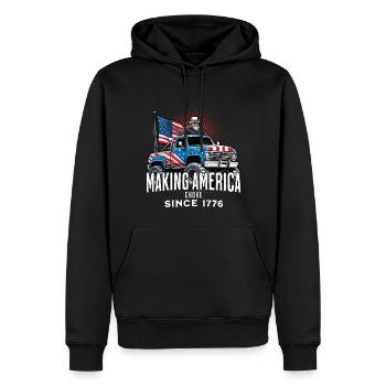 Amerika Ersticken Seit 1776 4. Juli - Männer Premium Bio Hoodie - Schwarz - Vorne - Nico (187cm)
